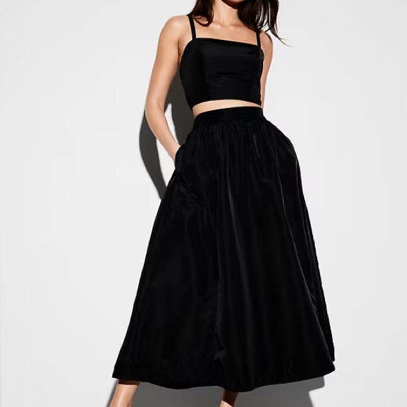 NWT OLD NAVY The Occasion by Old Navy High-Waisted Taffeta Midi Skirt - Picture 1 of 6
